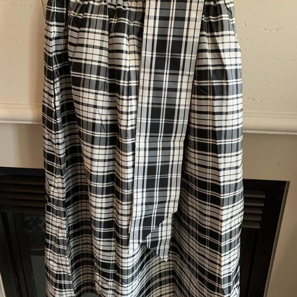 Vintage Mr. Hank 100% Acetate Black & White Check Skirt w/ belt, Approx 8 - Picture 2 of 14